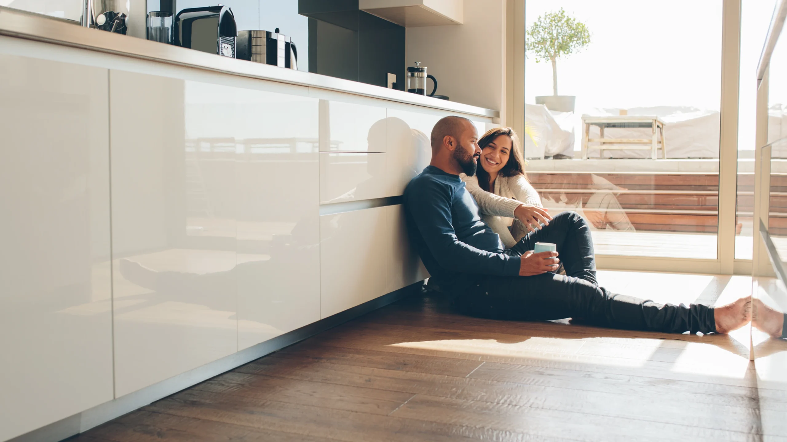 Comfortable couple in a radiant-heated home